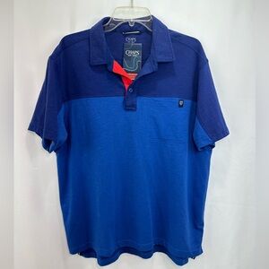 NWT Chaps Blue Polo Shirt Men’s XL 40+ Sun Protection Moist Wicking Easy Dry